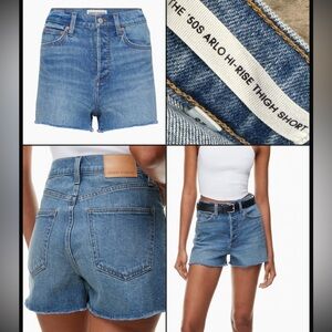 Denim Forum '50s Arlo Hi-Rise Denim Short Sz 26 5 Yrs Kiss N Tell Bleu Indigo